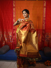 Golden Red Kanjeevaram Silk Saree-SRGRKSS467