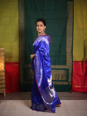 Blue Handborder Chandri Silk Saree -SRNHCSS441