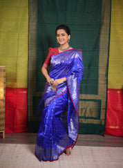 Blue Handborder Chandri Silk Saree -SRNHCSS441