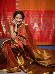 Golden Red Kanjeevaram Silk Saree-SRGRKSS467