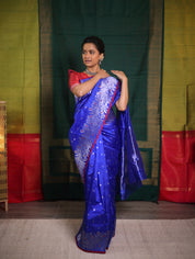 Blue Handborder Chandri Silk Saree -SRNHCSS441