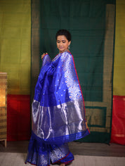 Blue Handborder Chandri Silk Saree -SRNHCSS441