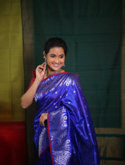 Blue Handborder Chandri Silk Saree -SRNHCSS441
