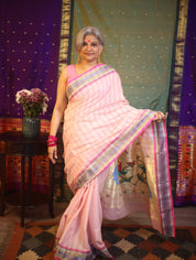 Baby Pink Cotton Paithani Saree - SRBPCPS574
