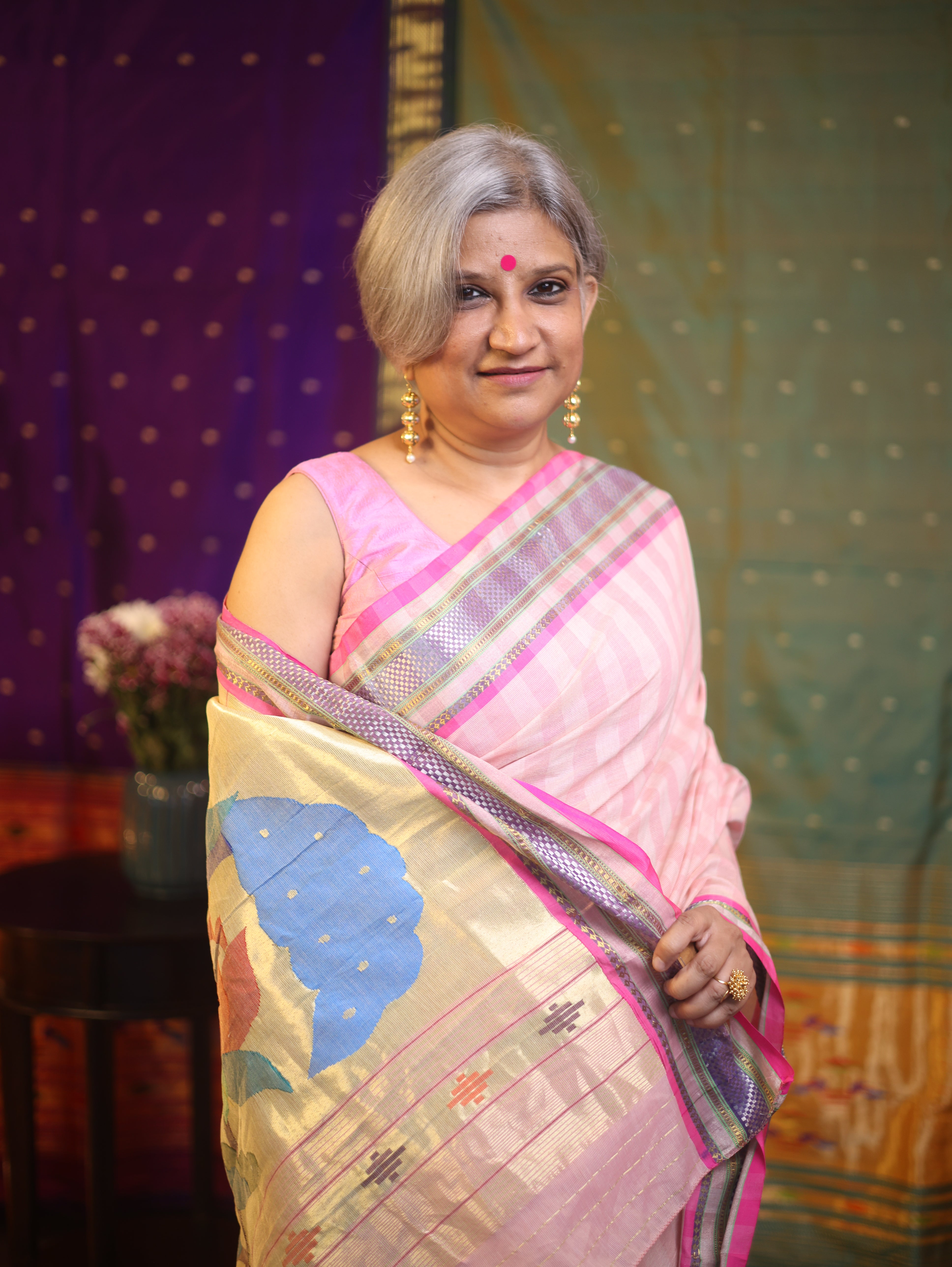 Baby Pink Cotton Paithani Saree - SRBPCPS574