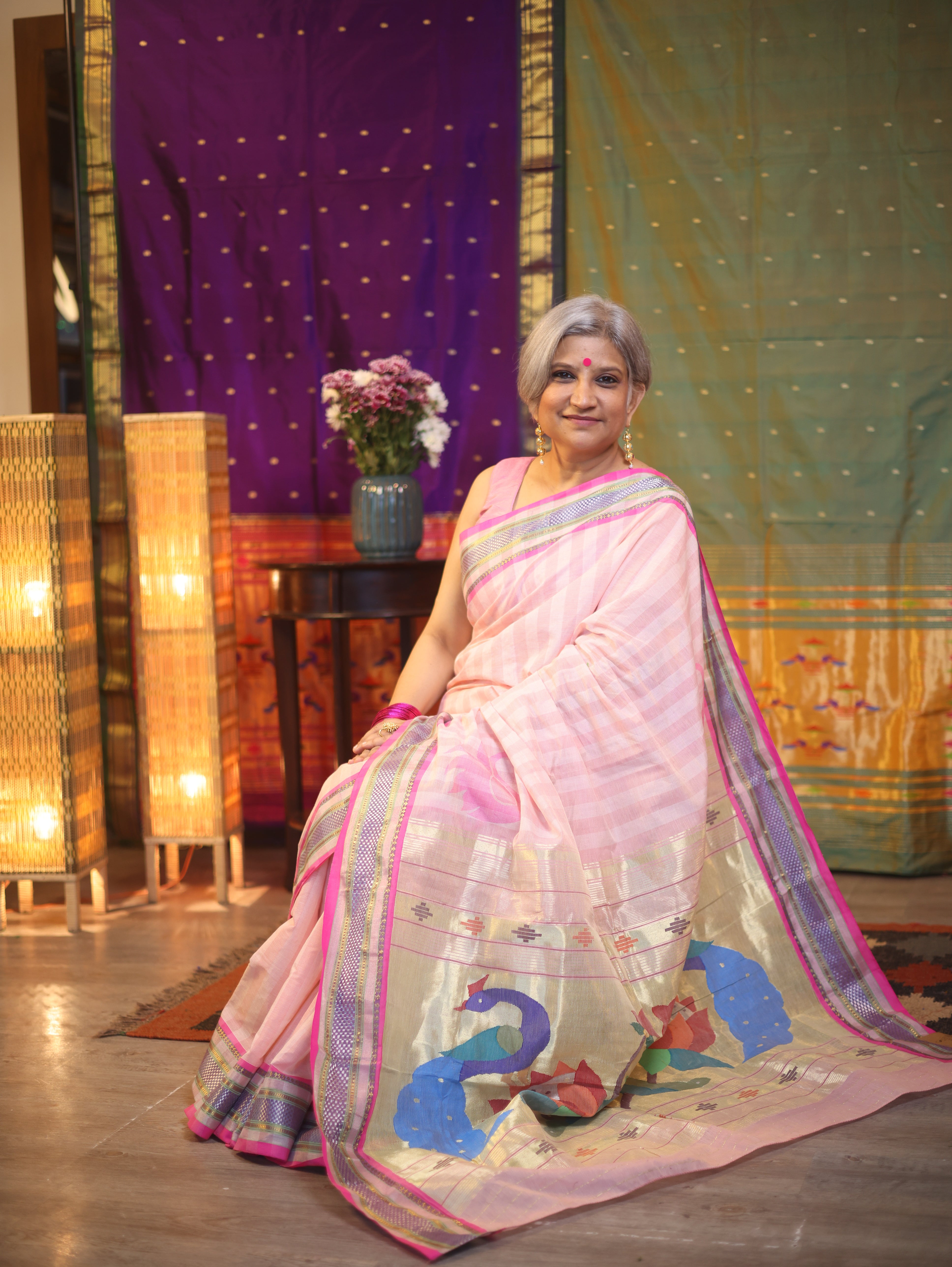 Baby Pink Cotton Paithani Saree - SRBPCPS574