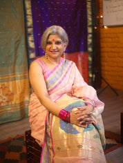 Baby Pink Cotton Paithani Saree - SRBPCPS574