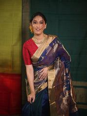 Peacock Blue Chanderi Silk Saree - SRPBCSS517