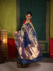 Peacock Blue Chanderi Silk Saree - SRPBCSS517