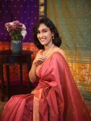 Two Tone Pink Chanderi Cotton Silk Saree - SRTTPCSS320