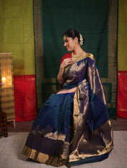 Peacock Blue Chanderi Silk Saree - SRPBCSS517