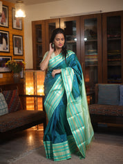 Peacock Green Kanjeevaram Silk Saree-SRPGKSS741