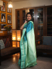 Peacock Green Kanjeevaram Silk Saree-SRPGKSS741