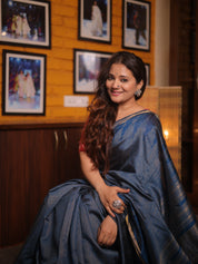 Blue Raw Silk Saree - SRBRSS791
