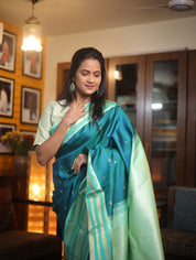 Peacock Green Kanjeevaram Silk Saree-SRPGKSS741