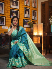 Peacock Green Kanjeevaram Silk Saree-SRPGKSS741