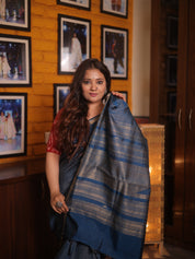 Blue Raw Silk Saree - SRBRSS791