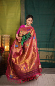 Green Gadwal Silk Saree - SRGGSS575