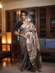 Grey Kanjeevaram Silk Saree - SRGKSS594