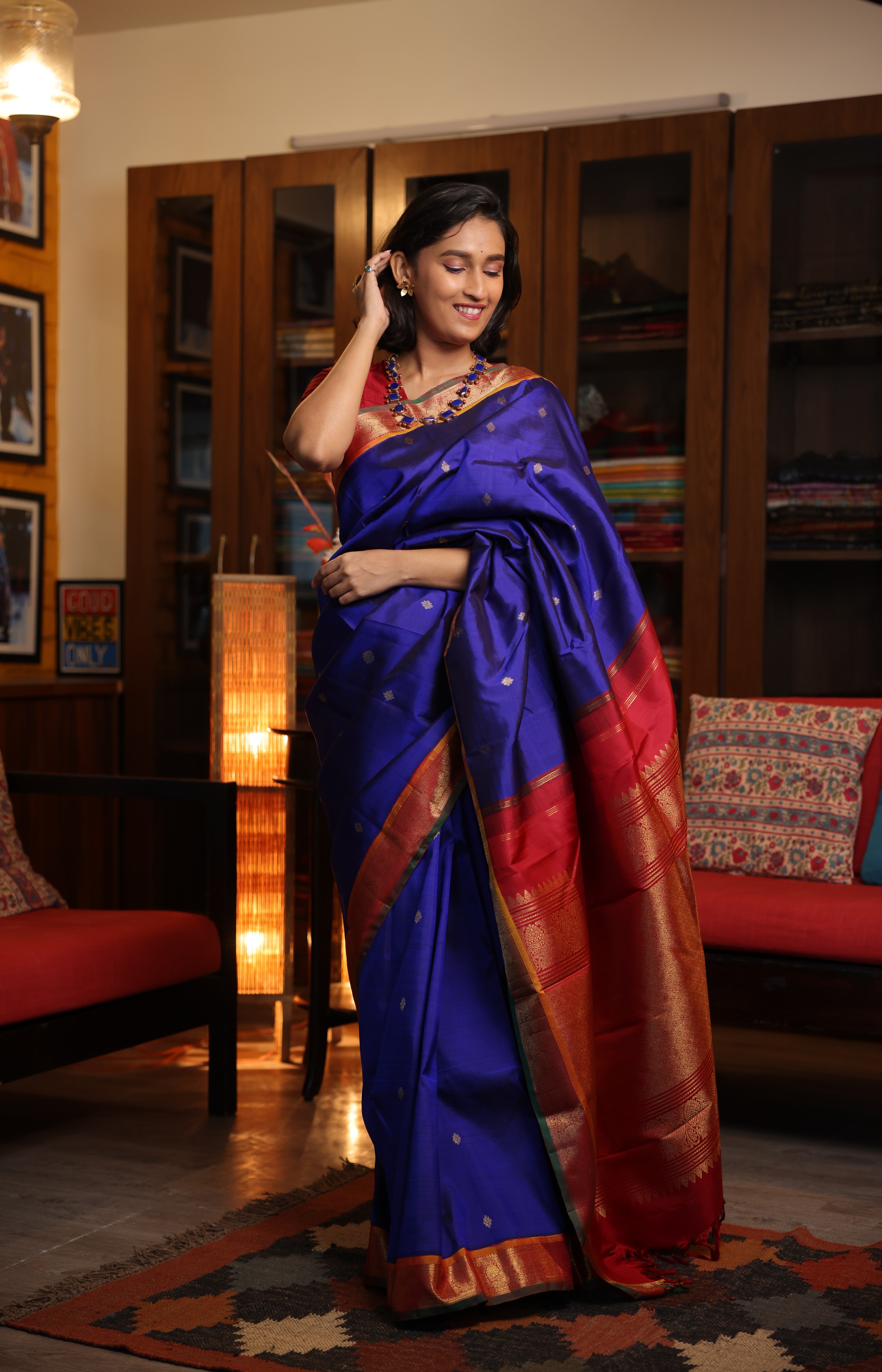 Neelambari Kanjeevaram Silk Saree - Saavari - SSNKSS60