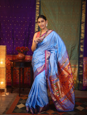 Sky Blue Silk Paithani Saree - SRSBSPS577