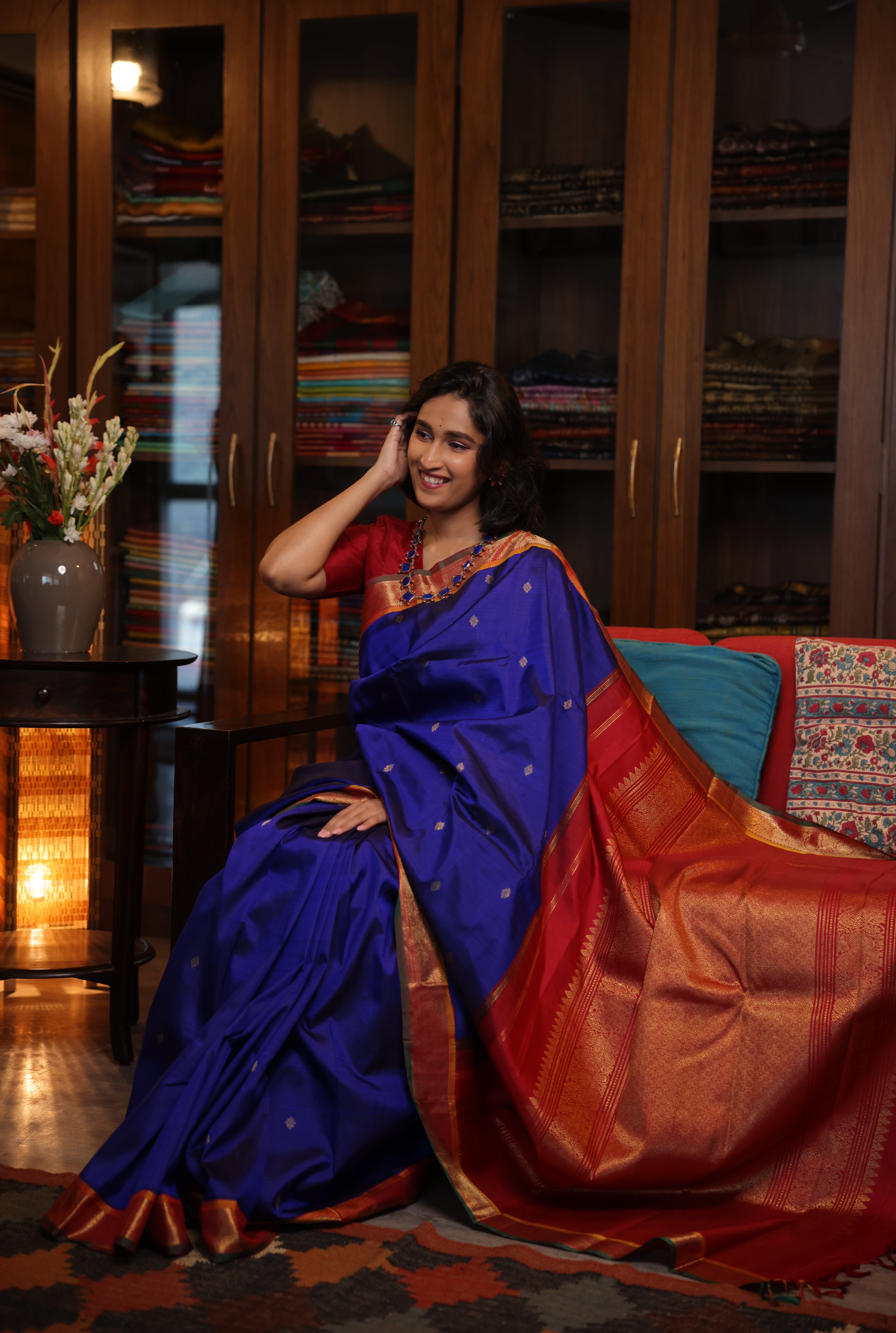Neelambari Kanjeevaram Silk Saree - Saavari - SSNKSS60