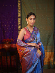 Sky Blue Silk Paithani Saree - SRSBSPS577