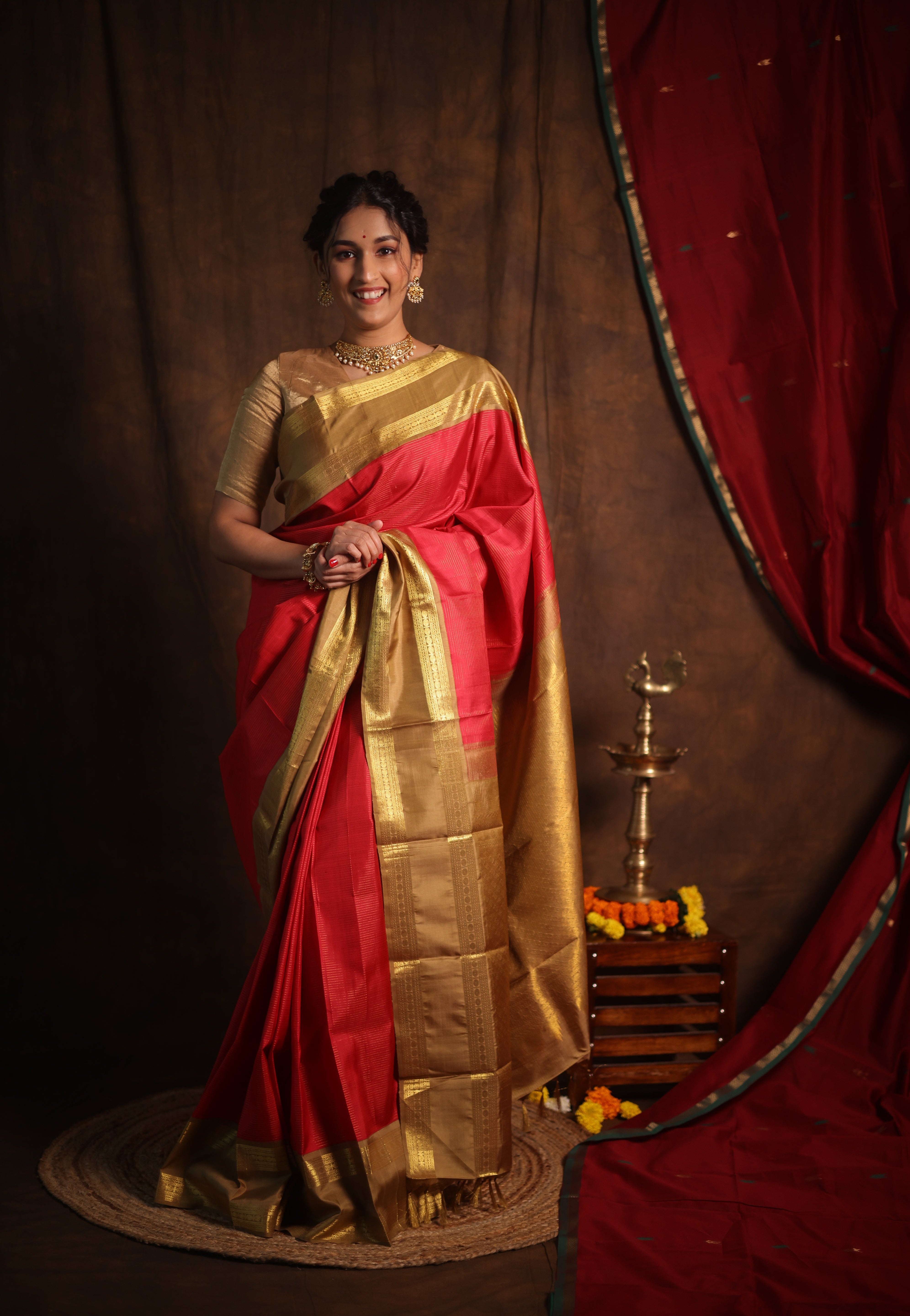 Red Kanjivaram Silk Saree - SRRKSS932