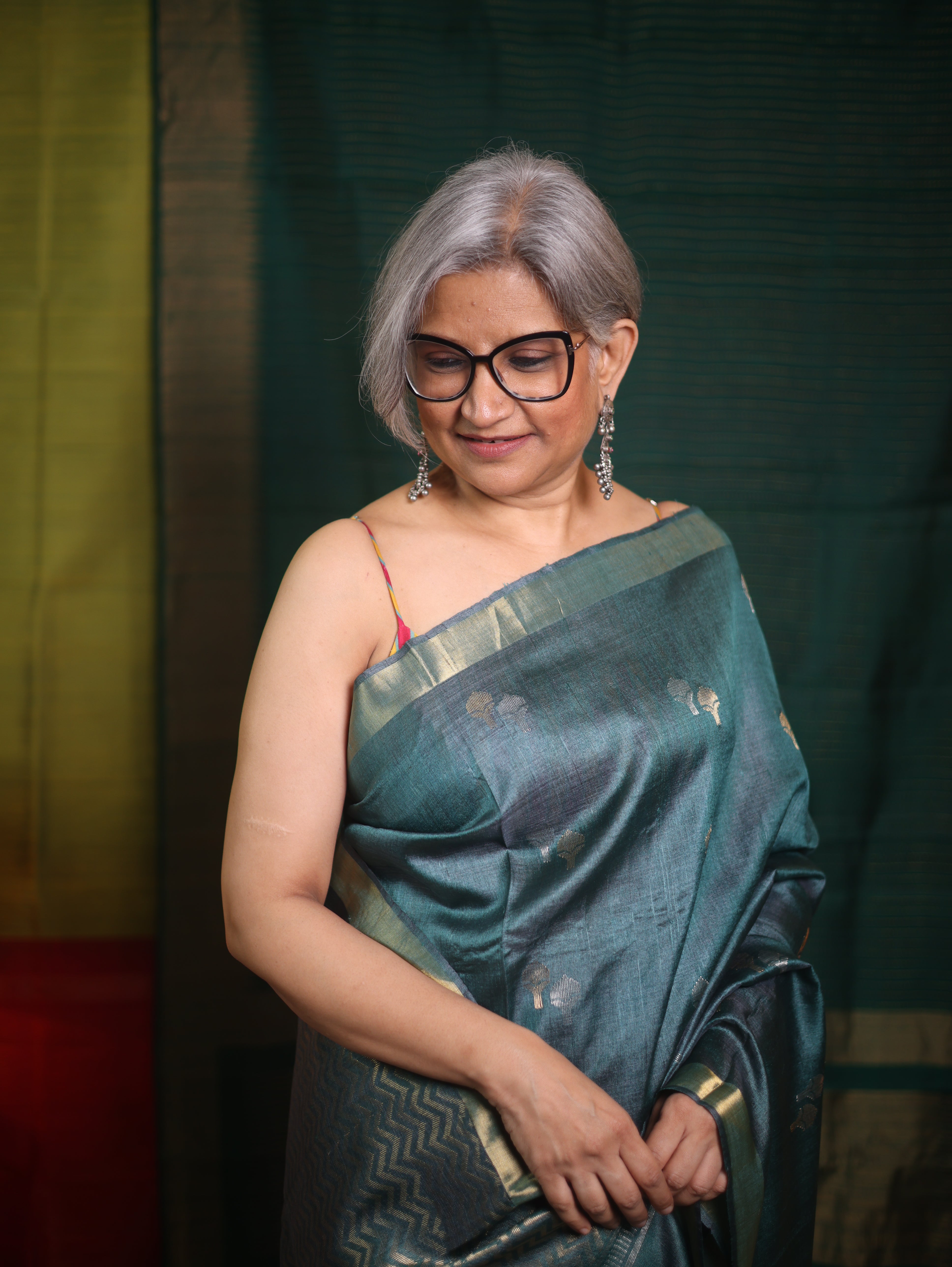 Green Tussar Silk Saree - SRGTSS1532