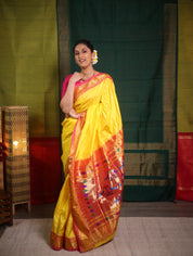 Yellow Silk Paithani Saree - SRYSPS722