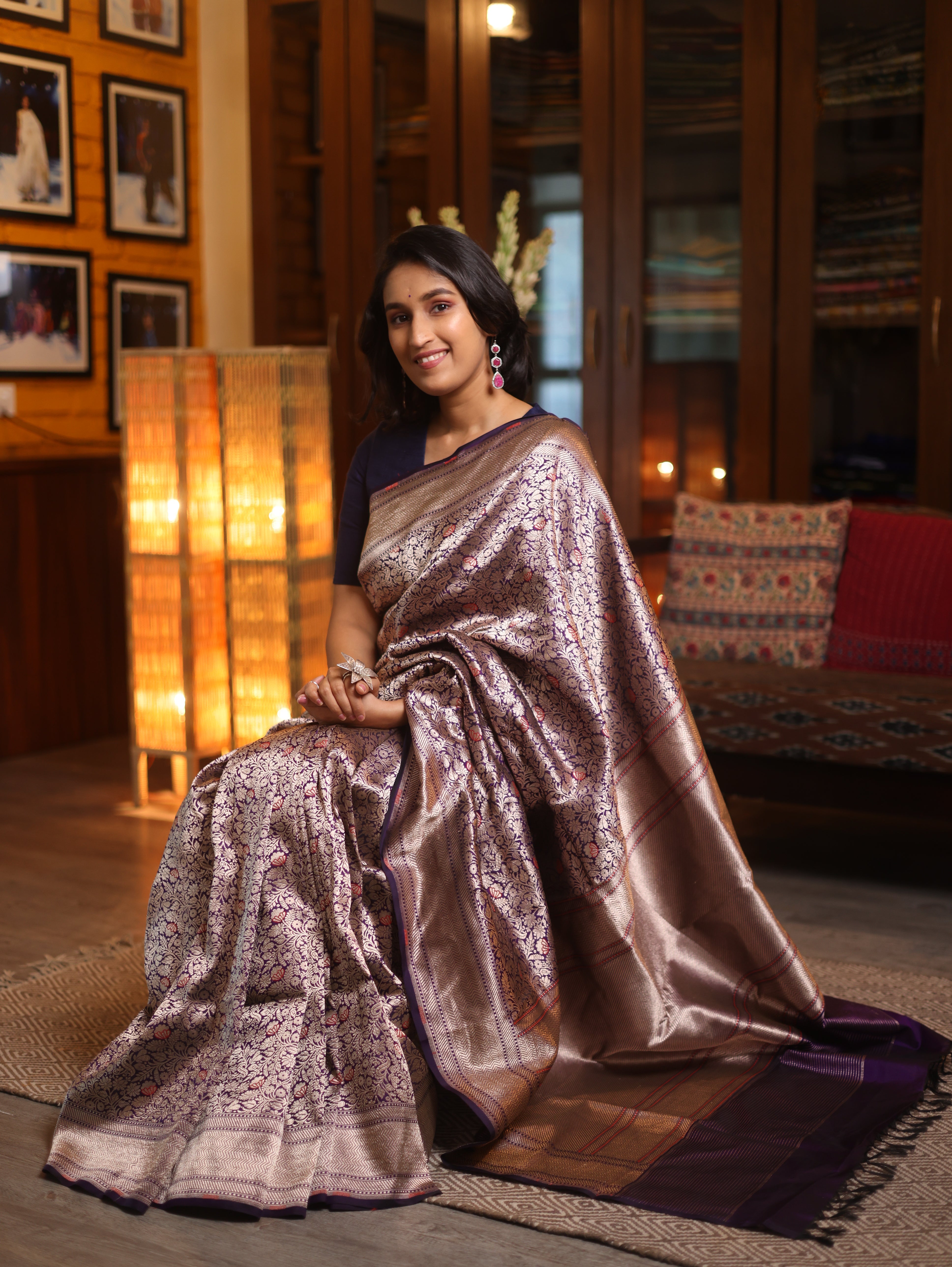 Indivarangi Banarasi Silk Saree - Saavari - SSIBSS24