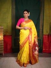 Yellow Silk Paithani Saree - SRYSPS722