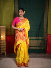 Yellow Silk Paithani Saree - SRYSPS722