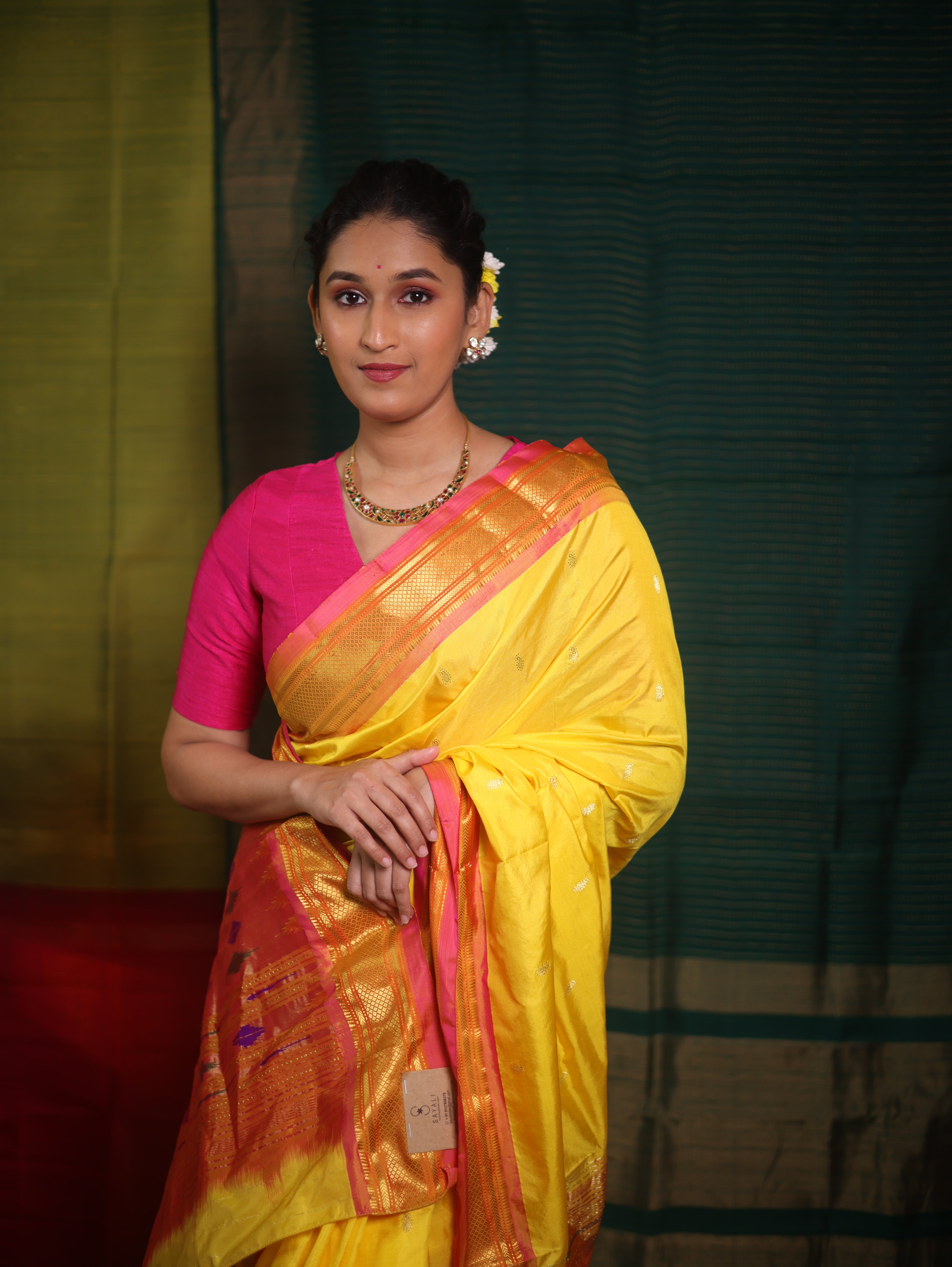 Yellow Silk Paithani Saree - SRYSPS722