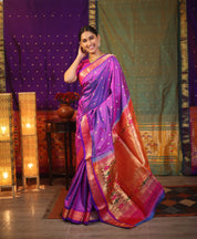 Purple Silk Paithani Saree - SRPSPS583