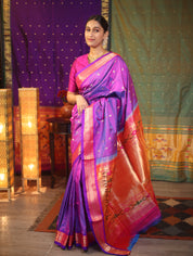 Purple Silk Paithani Saree - SRPSPS583