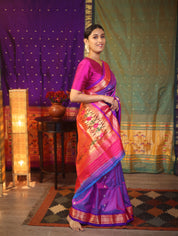 Purple Silk Paithani Saree - SRPSPS583