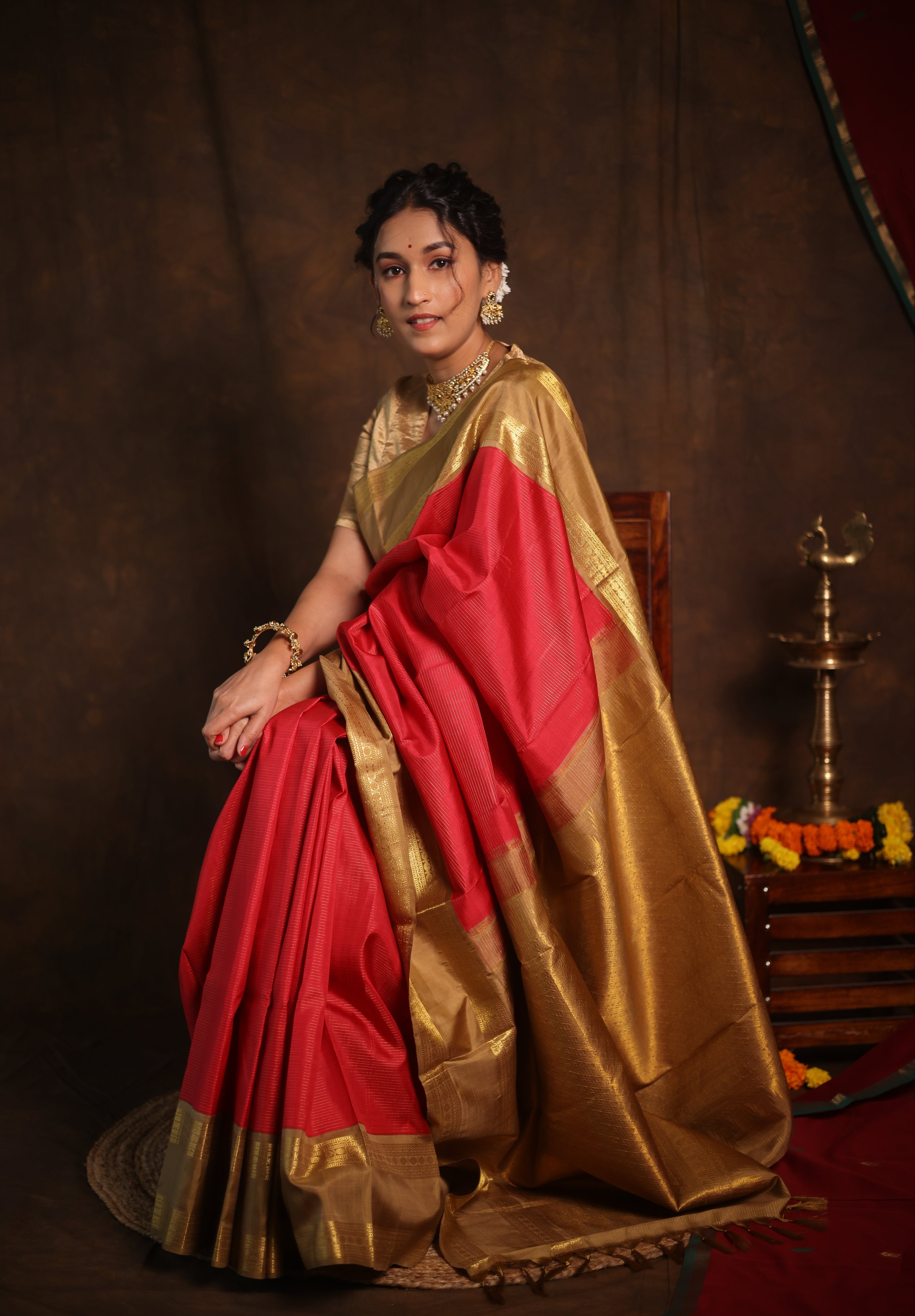 Red Kanjivaram Silk Saree - SRRKSS932