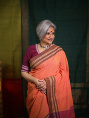 Peach Stripe Cotton Ilkal Saree - SRPSCIS662