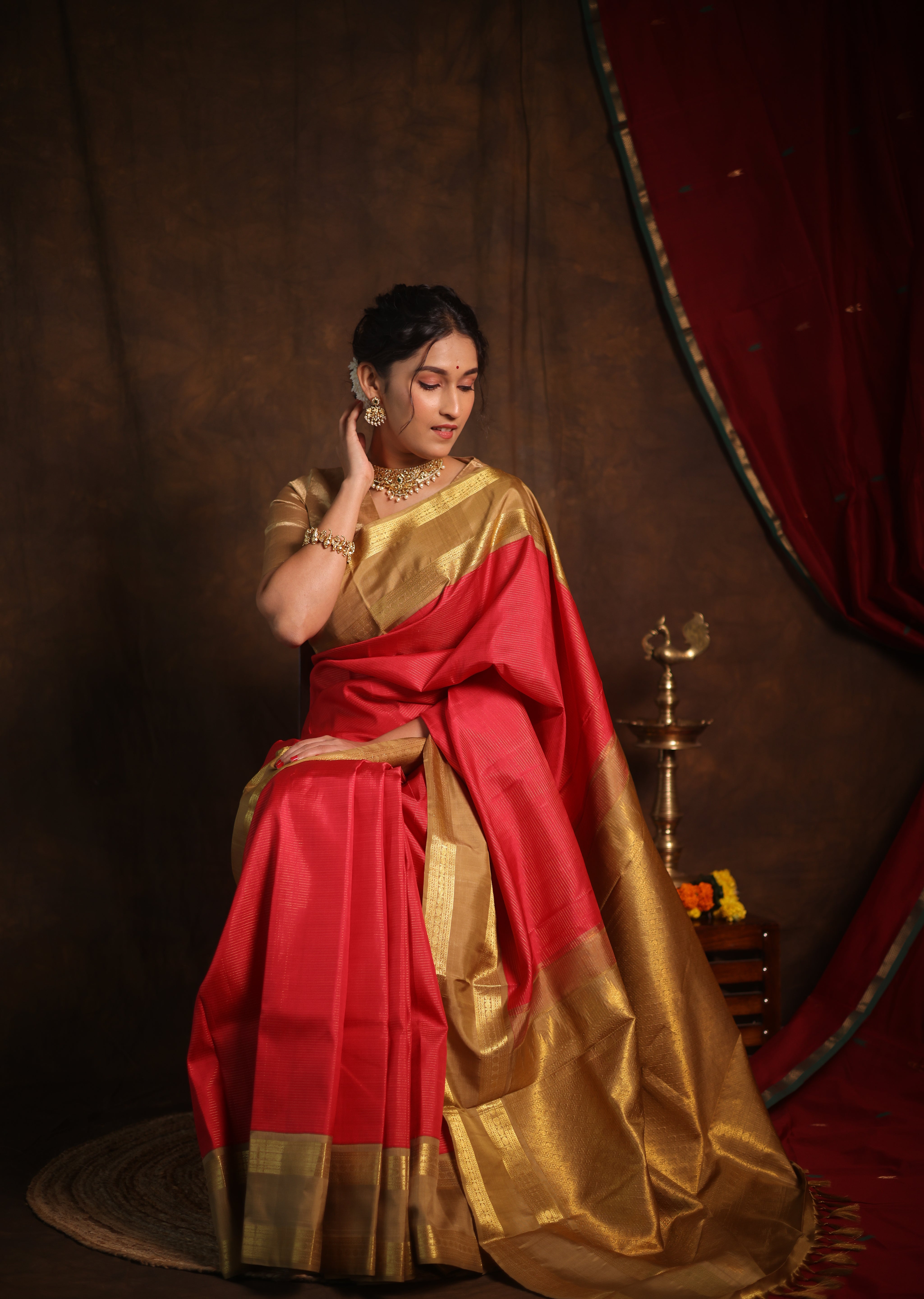 Red Kanjivaram Silk Saree - SRRKSS932