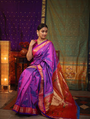 Purple Silk Paithani Saree - SRPSPS583
