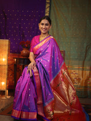 Purple Silk Paithani Saree - SRPSPS583