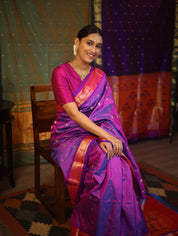 Purple Silk Paithani Saree - SRPSPS583