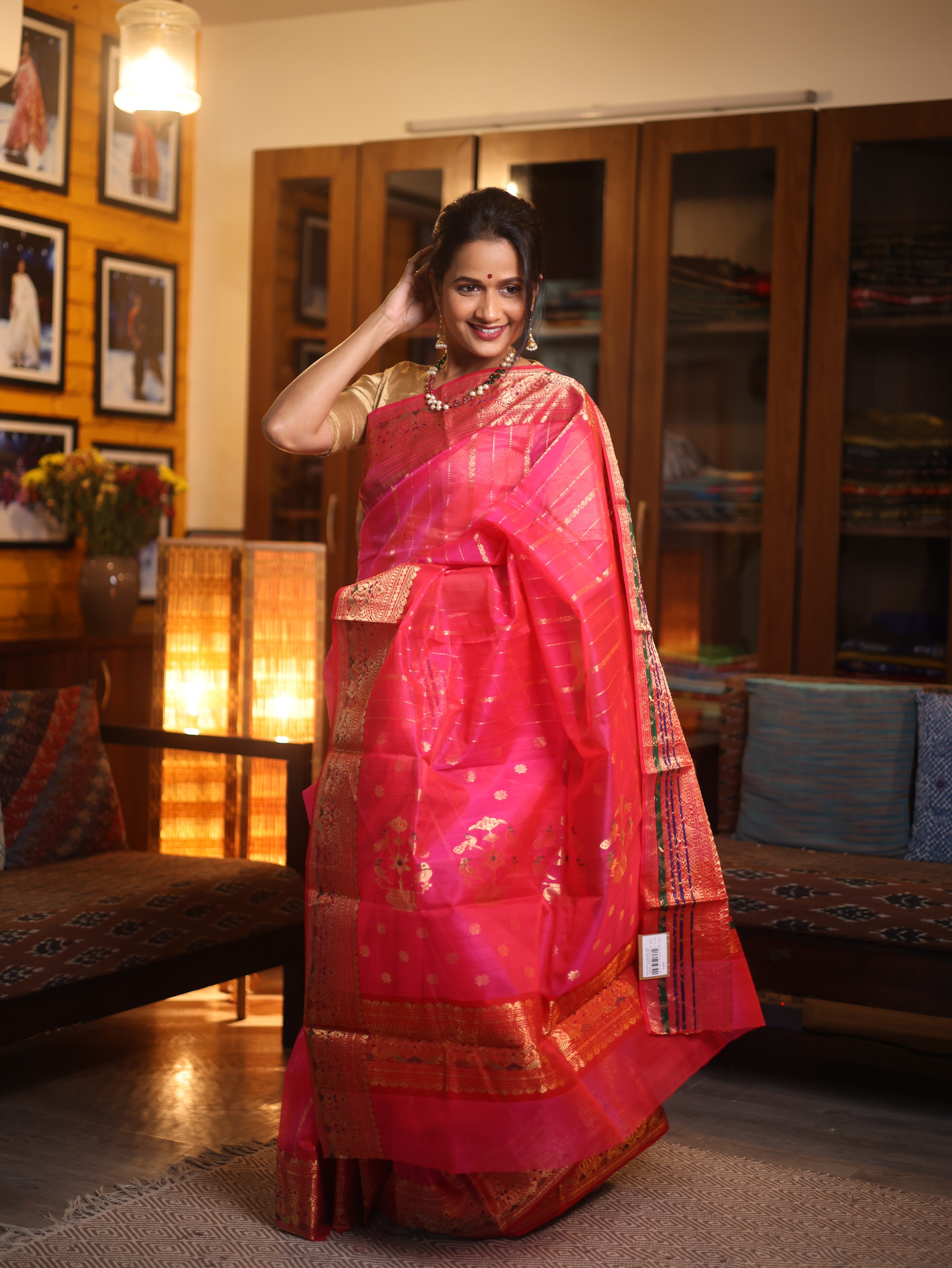 Rani Pink Chanderi Silk Saree - SRRPCSS250