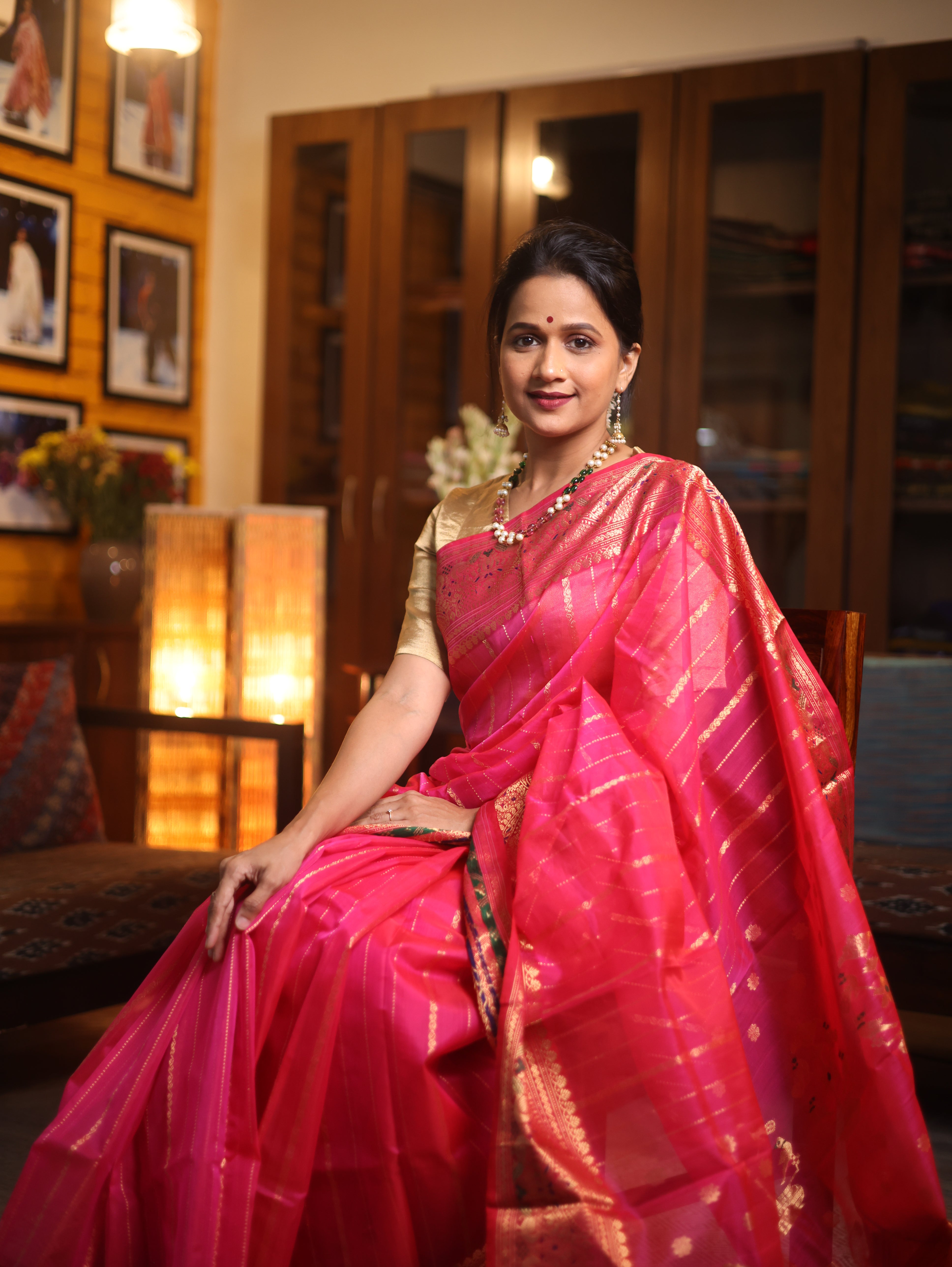 Rani Pink Chanderi Silk Saree - SRRPCSS250