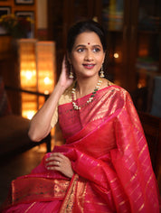 Rani Pink Chanderi Silk Saree - SRRPCSS250