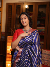 Royal Blue Banarasi Silk Saree-SRRBBSS630