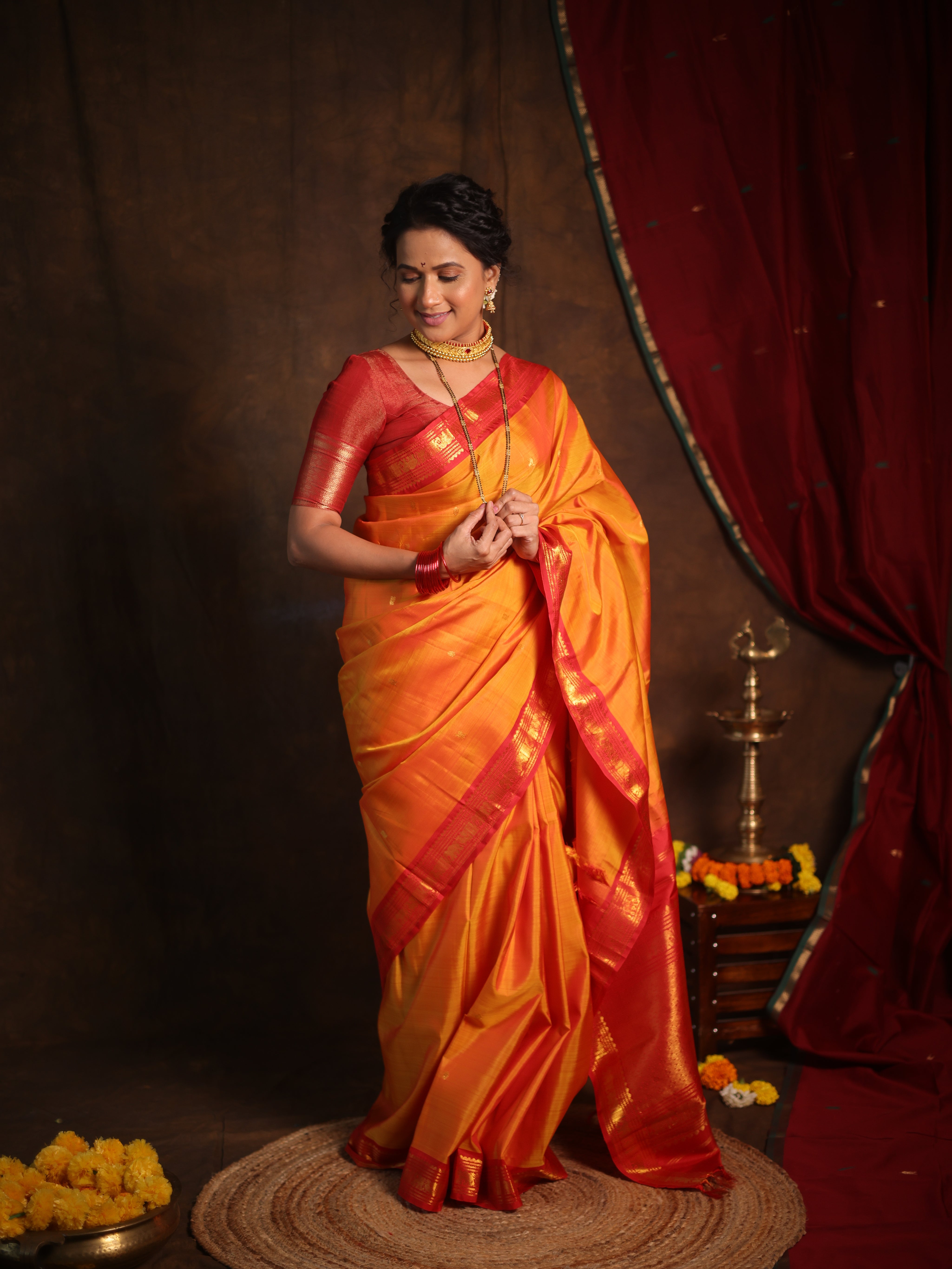 Golden Yellow Kanjivaram Silk Saree - SRGYKSS989