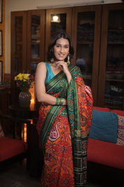 Orange Rajkot Patola Silk Saree - SRORPSS202