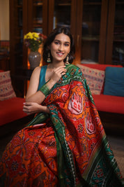 Orange Rajkot Patola Silk Saree - SRORPSS202